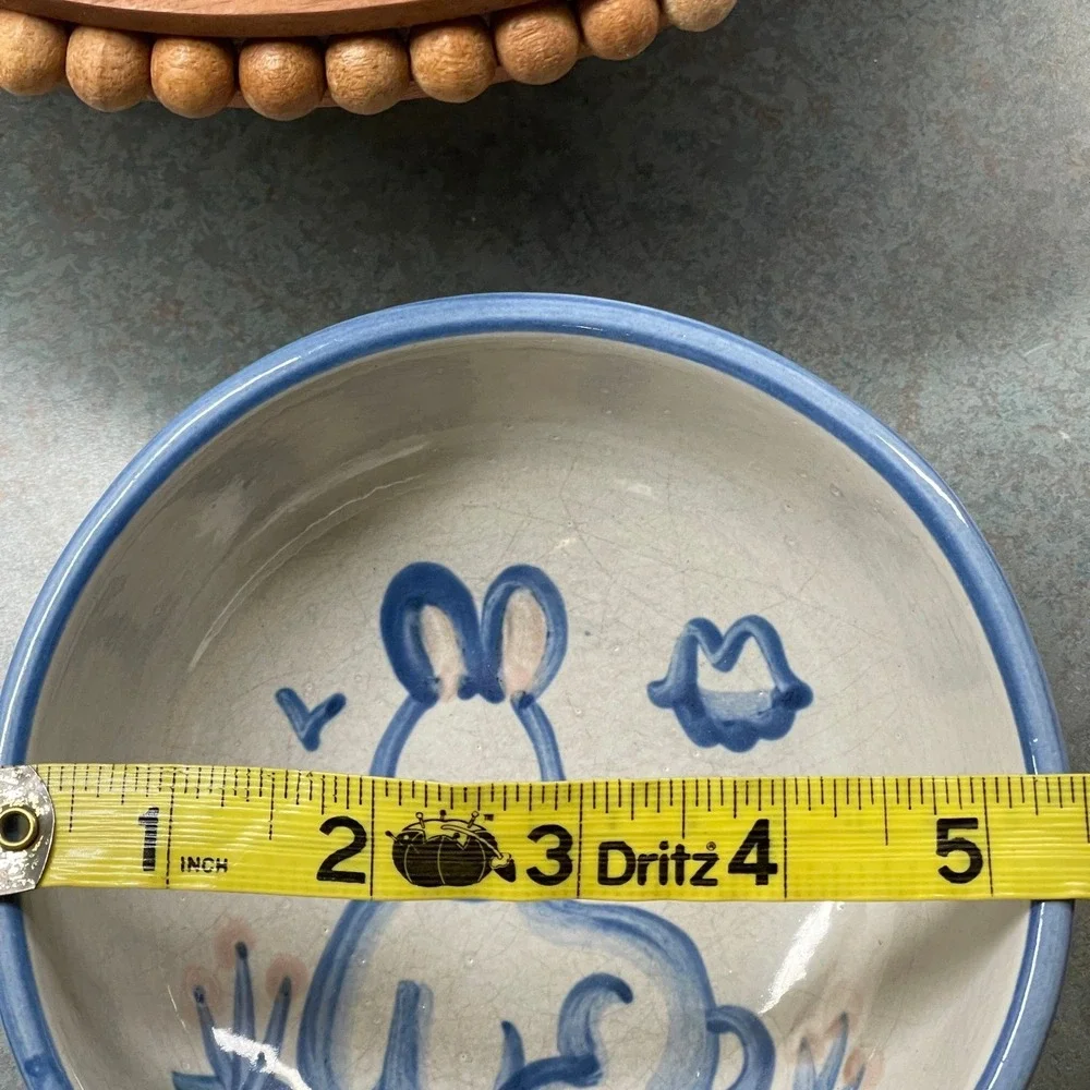 Vintage M.A. Hadley Handcrafted & Hand Painted‎ Rabbit Cereal Bowl Stoneware
